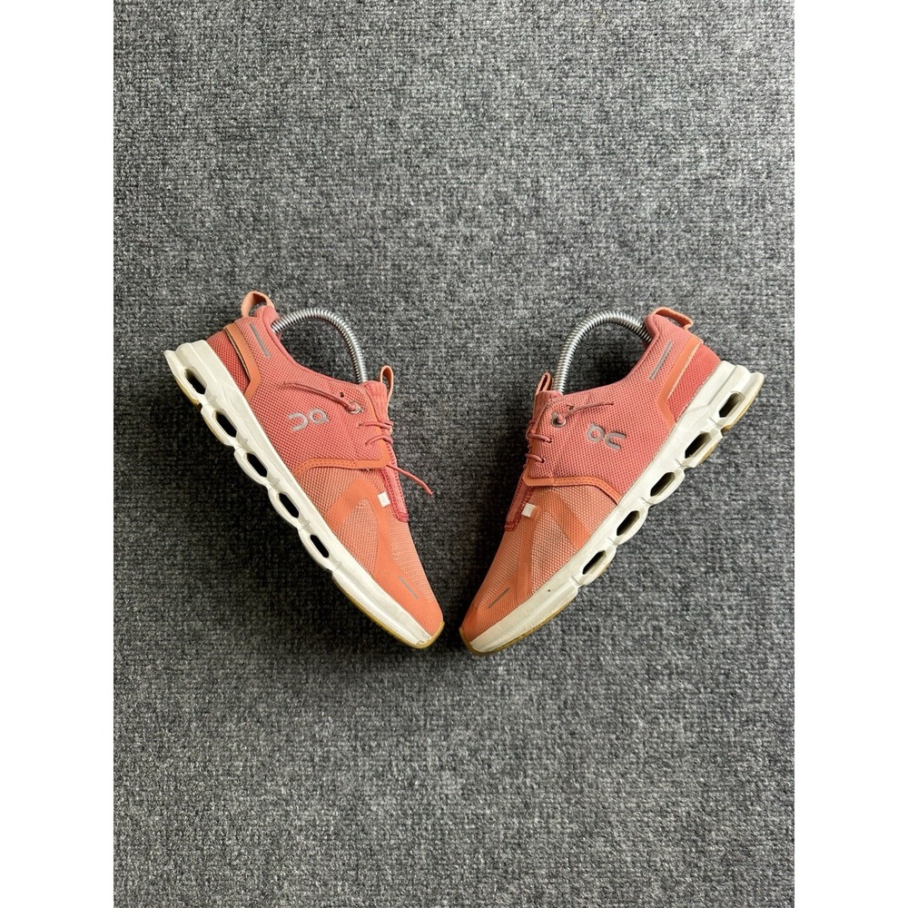 Girls On Cloud Sky Coral Orange Running Shoes, Size 6